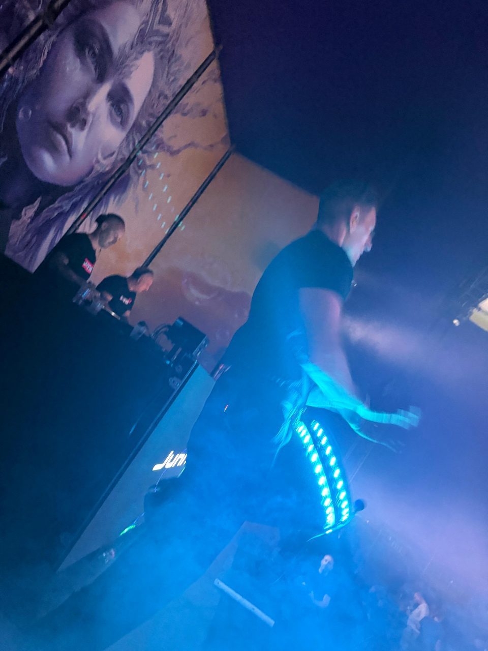 Sam Anderson playing live percussion at Boho