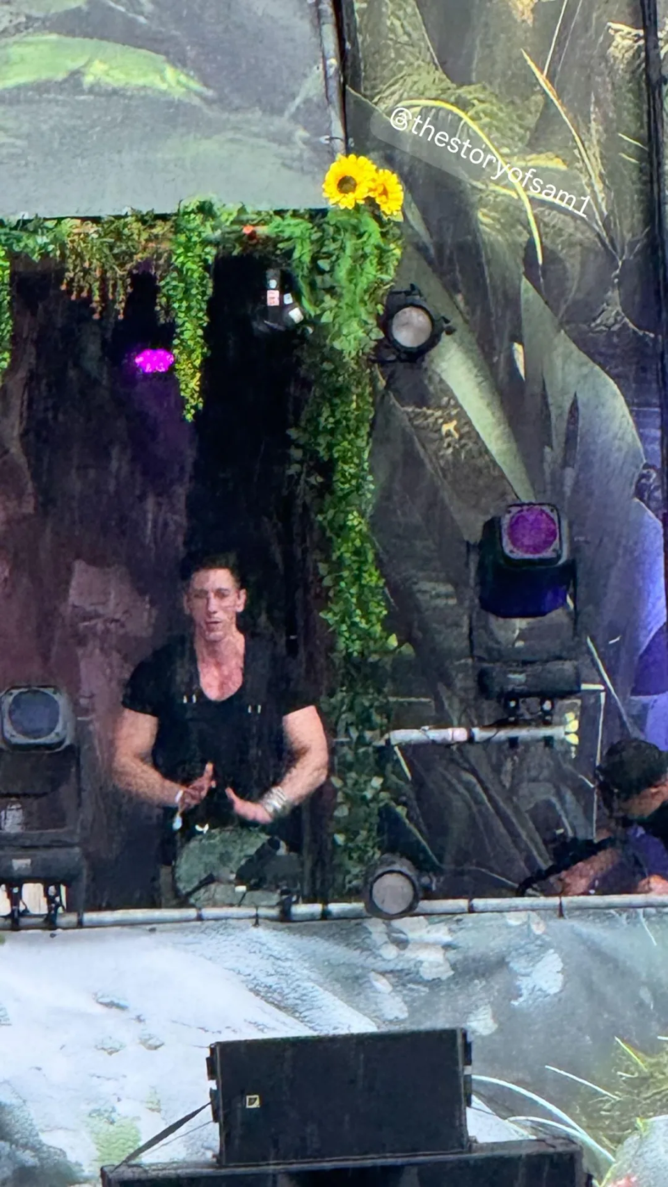 Sam Anderson playing live percussion at Dreambeats